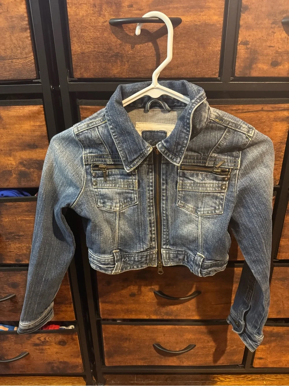 Girls' Justice Cropped Denim Jacket - Blue size 10